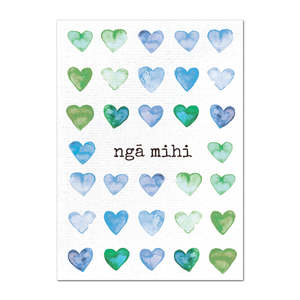All: Watercolour Hearts Luxe - Greeting Card