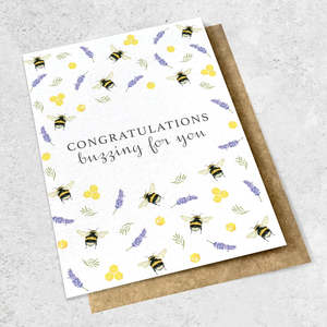 Congratulations Buzzing For You - Greeting Card