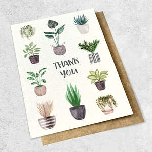 Books Stationery All: Thank You Pot Plants - Greeting Card