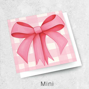 Pink Bow Mini - Greeting Card