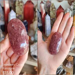 Palm Stones: Strawberry Quartz
