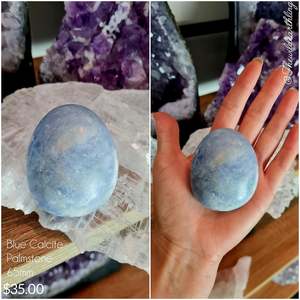 Palm Stones: Blue Calcite 65mm
