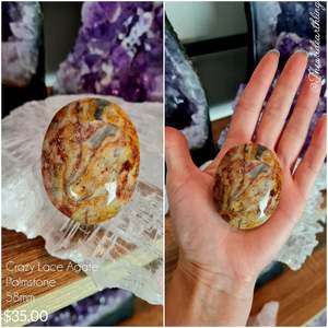 Palm Stones: Crazy Lace Agate 58mm
