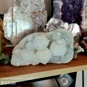 Amethyst Caves: White Apophillite cluster