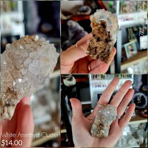 Amethyst Caves: White Amethyst Cluster