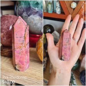 Crystal Points: Pink Rhodonite 83mm