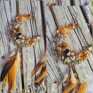 Smokey Quartz & Citrine Moon