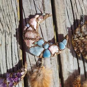 Rose Quartz & Trolite Moon