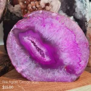 Pink Agate Geode Slab