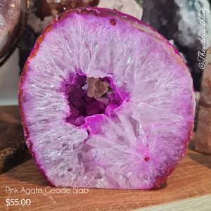 Pink Agate Geode Slab