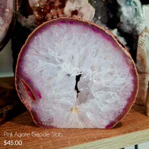 Pink Agate Geode Slab