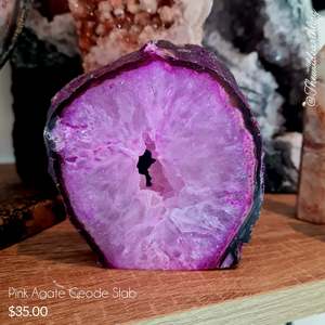 Pink Agate Geode Slab