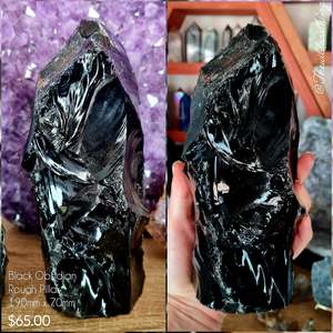 Rough Crystals: Black Obsidian Piller 190mm