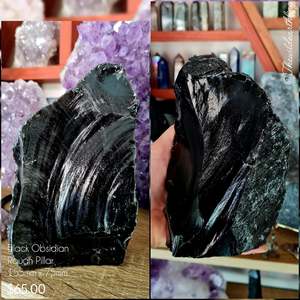 Rough Crystals: Black Obsidian Piller 155mm