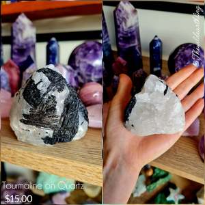 Raw Tourmaline on Quartz