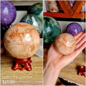Crystal Spheres: Peach Moonstone 60mm