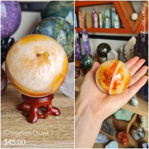 Carnelian Druzy Sphere 60mm
