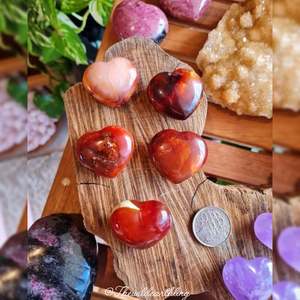 Crystal Heart Collection: Carnelian Puff Heart 40mm