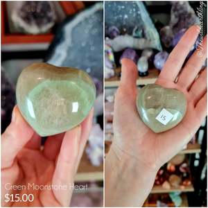 Green Moonstone Heart