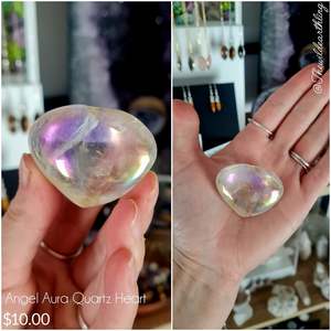 Crystal Heart Collection: Aura Coated Quartz