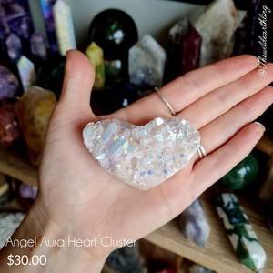 Crystal Heart Collection: Angel Aura Heart Cluster