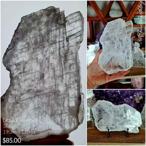 Crystal Stars And Moons: Natural Free Standing Selenite Slab