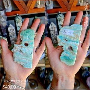 Crystal Stars And Moons: Blue Carribean Calcite Slab