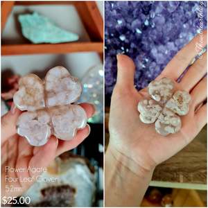 Flower Agate Four Leaf Clover 52mm