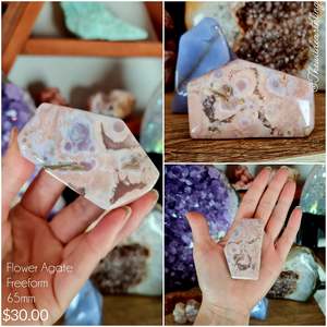 Crystal Stars And Moons: Flower Agate Freeform 65mm