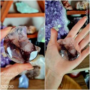 Crystal Stars And Moons: Hematoid Quartz Cresent 55mm