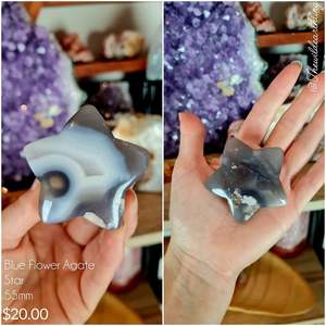 Crystal Stars And Moons: Flower Agate 55mm