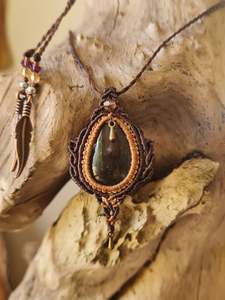 Crystal Jewelry: Mini Lotus Garden Quartz Wrapped in Caramel & Dark Mocca