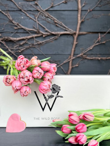 Flower Gift Boxes: Tulips Flower Gift Box With Free Cookie