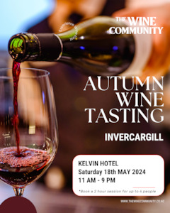 Wine Tasting at Invercargill Saturday 18 MAY 2024