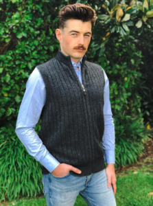 Products: 9823 Men's Rib Zip Vest  - The Woolshed