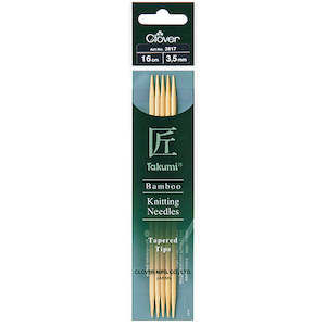 Knitting Needles: Clover Bamboo Double Pointed Needles (DPN) - 16cm