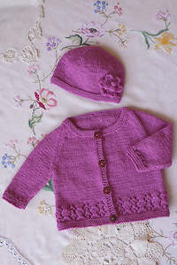 Patterns: Baby Cakes - BC66 - Harriet Cardi and Hat Pattern