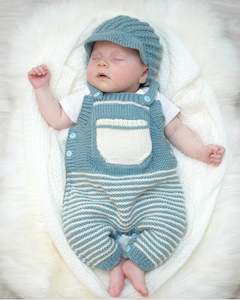 Baby Patterns: Touch Yarns - 057 - Pierre Dungarees and Cap Pattern