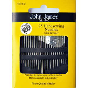 Accessories: John James - Hand Sewing Needles Assorted (with Threader)