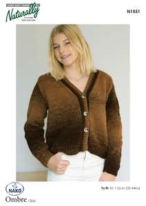 Naturally - N1551 - Ombre 12 ply Cardi Pattern