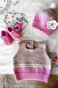 Patterns: Baby Cakes - BC146 - Cassidy Vest, Hat and Shoes