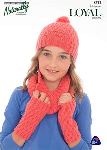 Patterns: Naturally - K763 - Loyal Hat, Wristwarmers & Cowl
