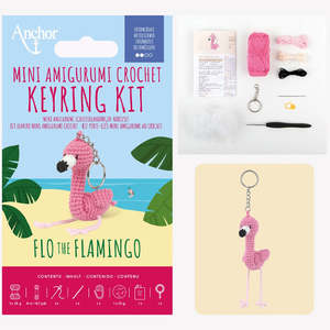 Flo the Flamingo - Anchor Mini Amigurumi Keyring Kit