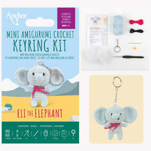 Eli the Elephant - Anchor Mini Amigurumi Keyring Kit