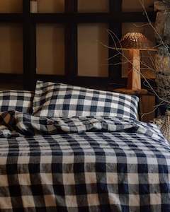 Bedding: LE LIN MIDNIGHT GINGHAM DUVET