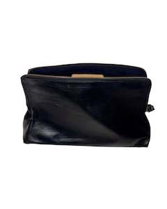 LEATHER ZIP COSMETIC BAG