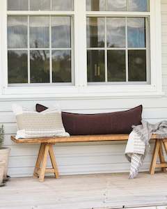 Homeware: LUCA LINEN LONG LUMBAR - CHOCOLATE