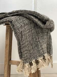 AUDREY HEAVY THROW NATURAL & BLACK