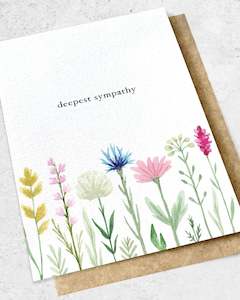 DEEPEST SYMPATHY FLOWERS - GREETING CARD