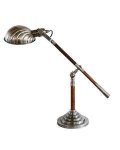 Lighting: SILVER PLATED ADJUSTABLE DESK LAMP